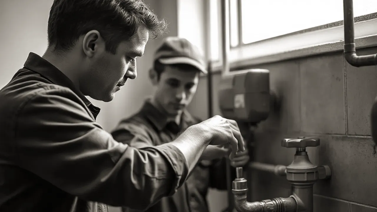 Two professionals working on plumbing and heating near Wolverhampton